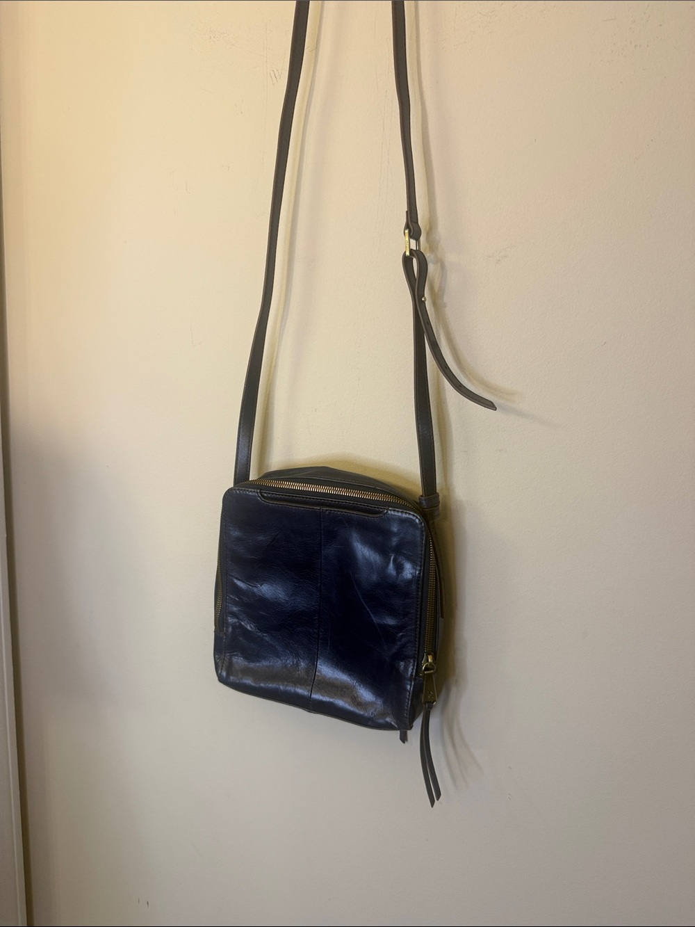 HOBO Navy Blue Leather Crossbody Bag